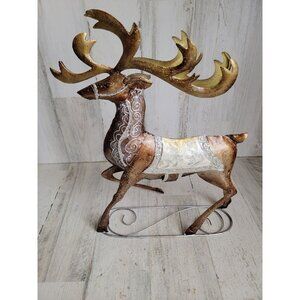 Pier 1 ? Metal glitter reindeer Xmas home decor unique deer buck figure